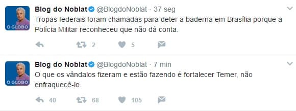 Ataques de vandalismo ofuscam manifestação contra o Governo e suas reformas; Forças Armadas autorizadas para reforço da Segurança em Brasília