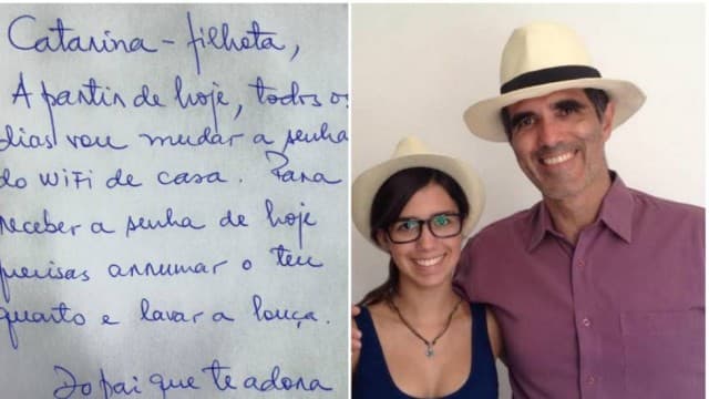 Pai muda senha do wifi diariamente em troca de tarefas domésticas e bilhete viraliza