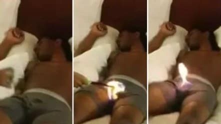 VÍDEO: Traída põe fogo no pênis do namorado e filma