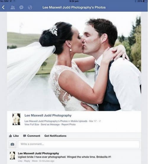 FOTOS: Fotógrafo arruína casamento com ‘Noiva mais feia que já fotografei'