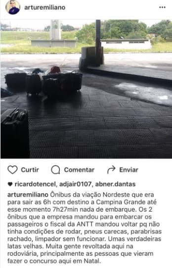 DENÚNCIA: Ônibus da viação Nordeste não tem condições de transportar passageiros