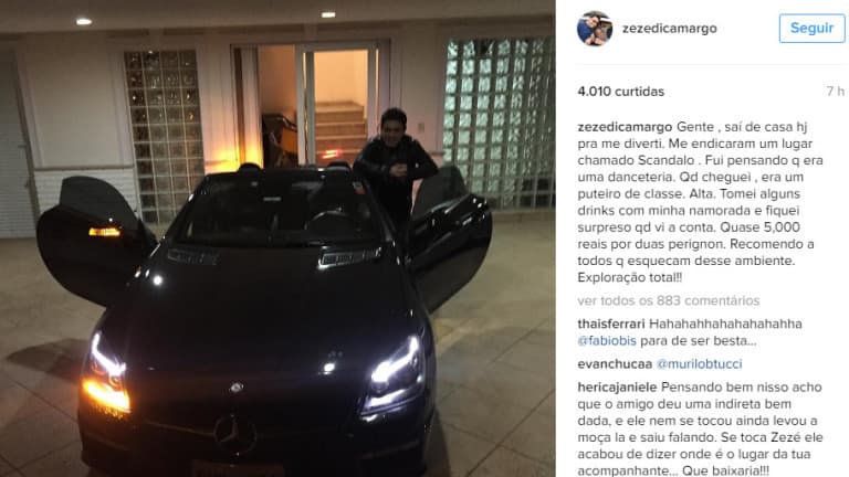 Zezé Di Camargo leva namorada a bordel de luxo por engano e gasta R$ 5.000