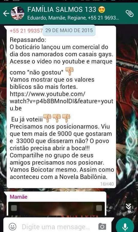 VÍDEO: Consumidores tentam boicotar O Boticário por comercial com casais gays