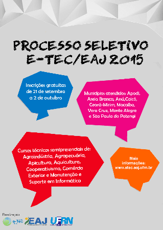 Escola Agrícola de Jundiaí, Unidade Acadêmica de Ciências Agrárias da UFRN, com inscrições abertas para mil vagas em cursos técnicos