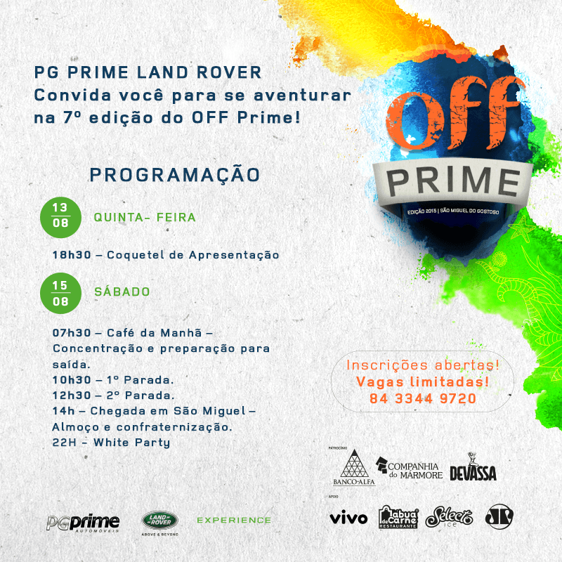 PG Prime Land Rover convida para aventura na 7ª edição do Off Prime