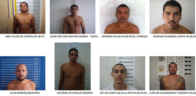 FOTOS: Confira lista de fugitivos da Penitenciária Estadual de Parnamirim