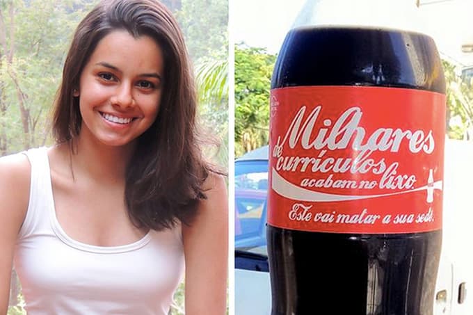 FOTOS: Currículo em rótulo de Coca-Cola viraliza na web