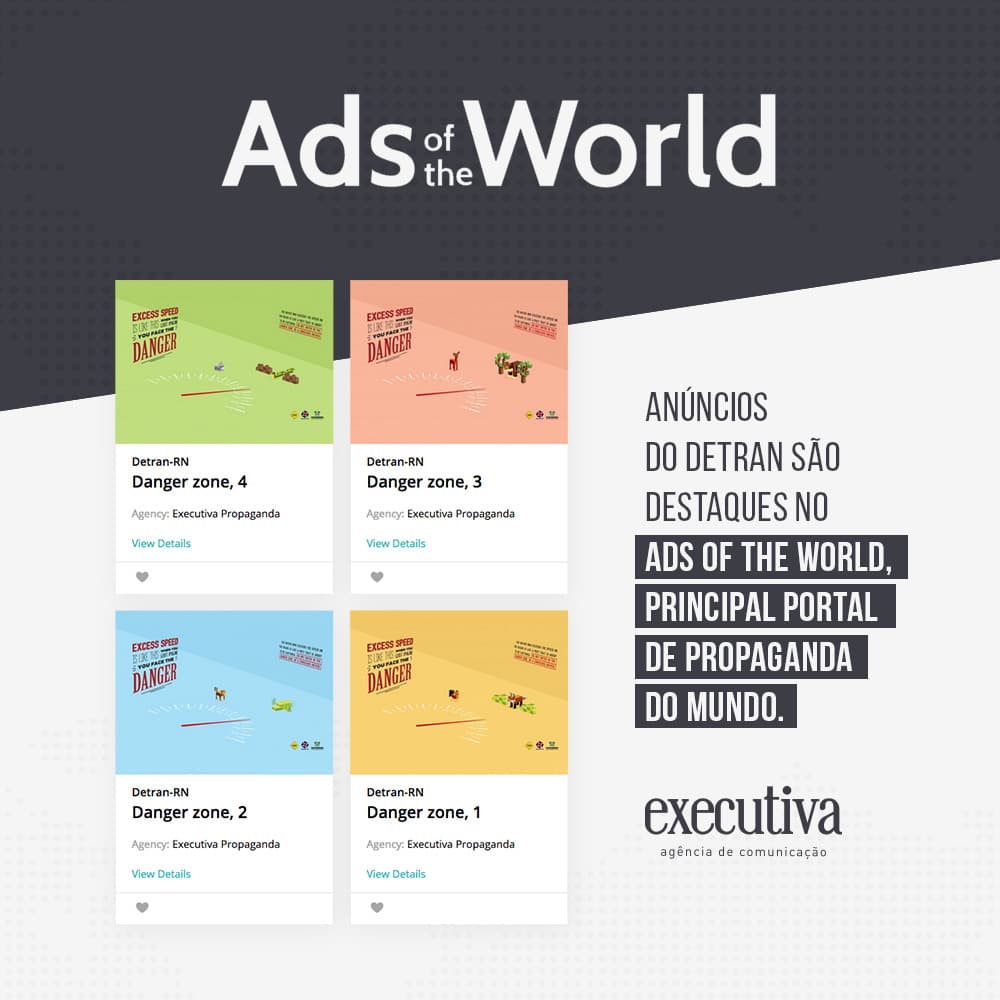 Anúncios do Detran são destaques no Ads of the World, principal portal de propaganda do mundo