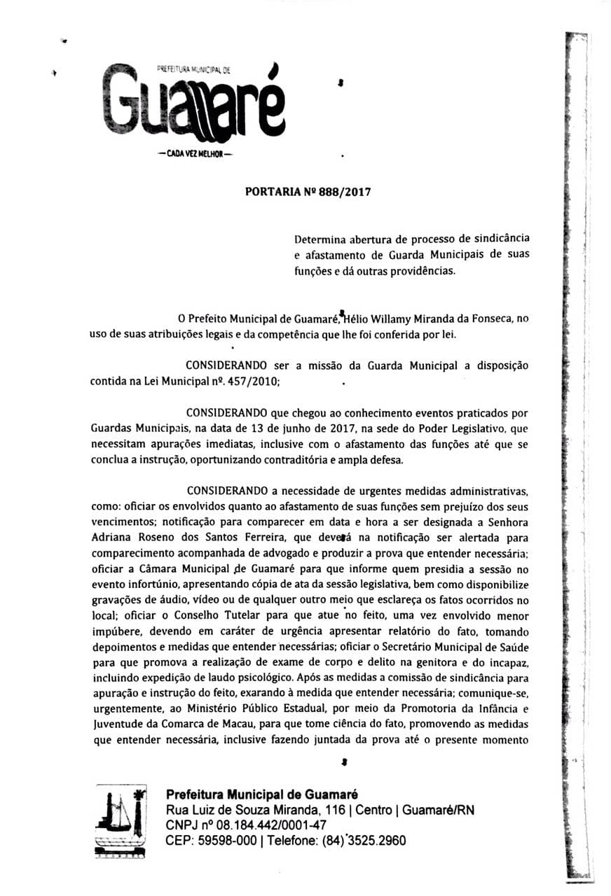 Prefeito determina afastamento de servidores envolvidos em episódio de expulsão de mãe com criança de colo em Câmara Municipal no RN