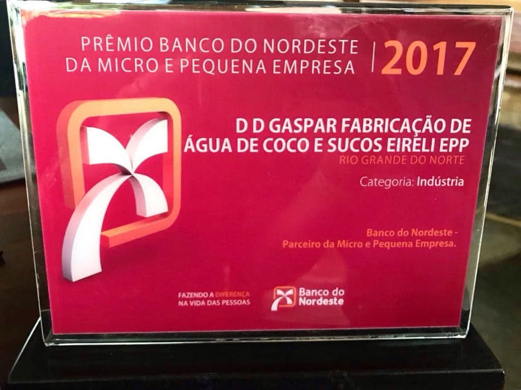 AquaCoco conquista prêmio Banco do Nordeste de melhor indústria