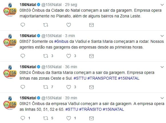 Ônibus em Natal começam a sair das garagens
