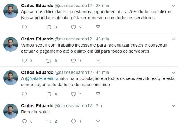 Prefeitura do Natal informa conclusão da Folha de maio do funcionalismo