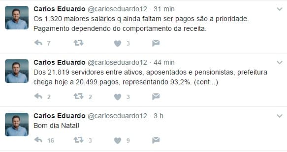 Prefeitura do Natal paga 93,2% do funcionalismo