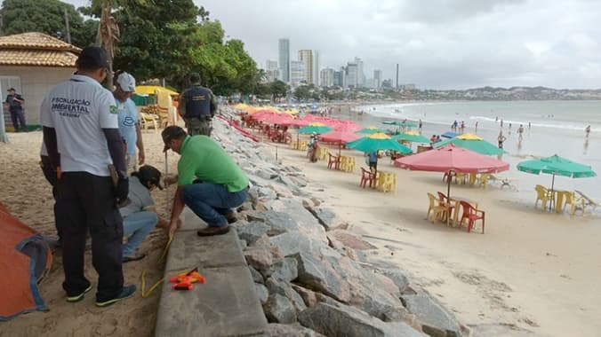 Prefeitura inicia a demarcação das áreas na praia de Ponta Negra