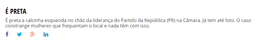 O QUE FALTA? Esqueceram uma calcinha na liderança do PR na Câmara dos Deputados
