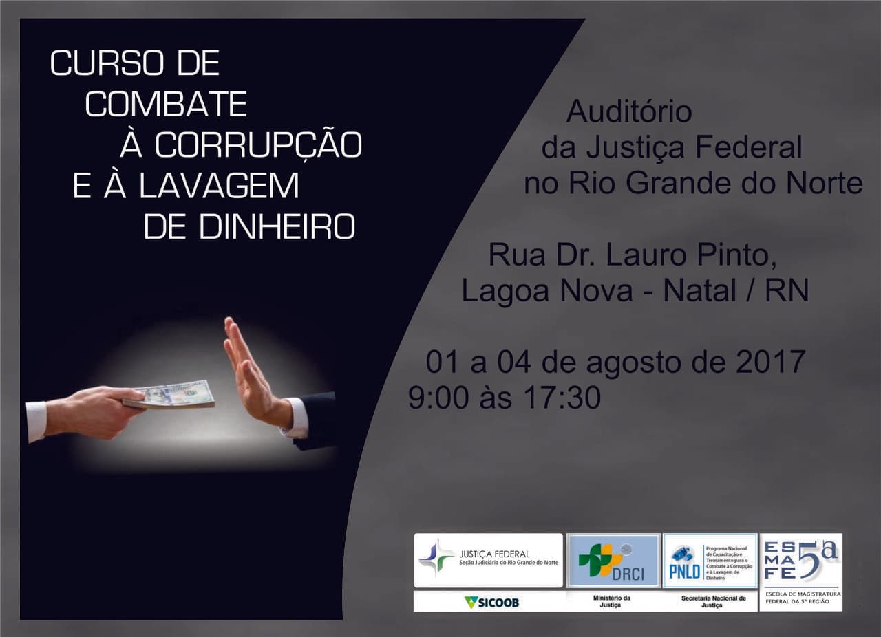 JFRN sediará evento sobre combate à corrupção e lavagem de dinheiro