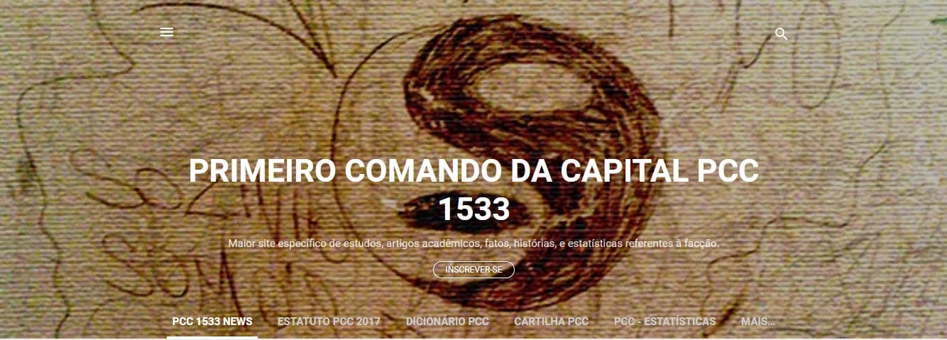 Facção criminosa PCC ganha página na internet