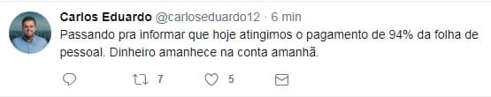 Prefeitura do Natal informa pagamento de 94% do funcionalismo da Folha de junho