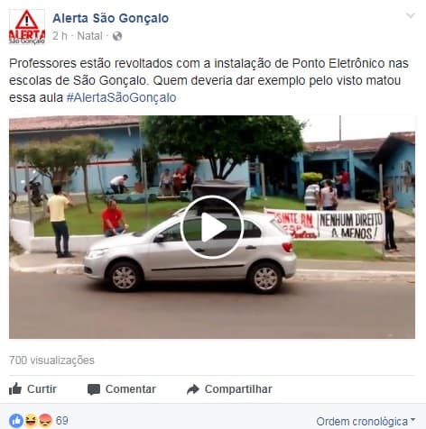 VÍDEO: Professores em São Gonçalo do Amarante protestam contra instalação de ponto eletrônico, e pais se revoltam