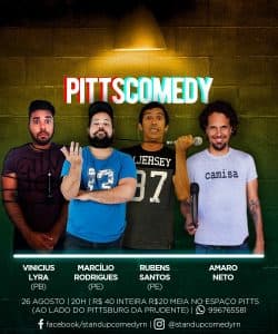 Rubens Santos é um dos destaques do Pitts Comedy neste sábado