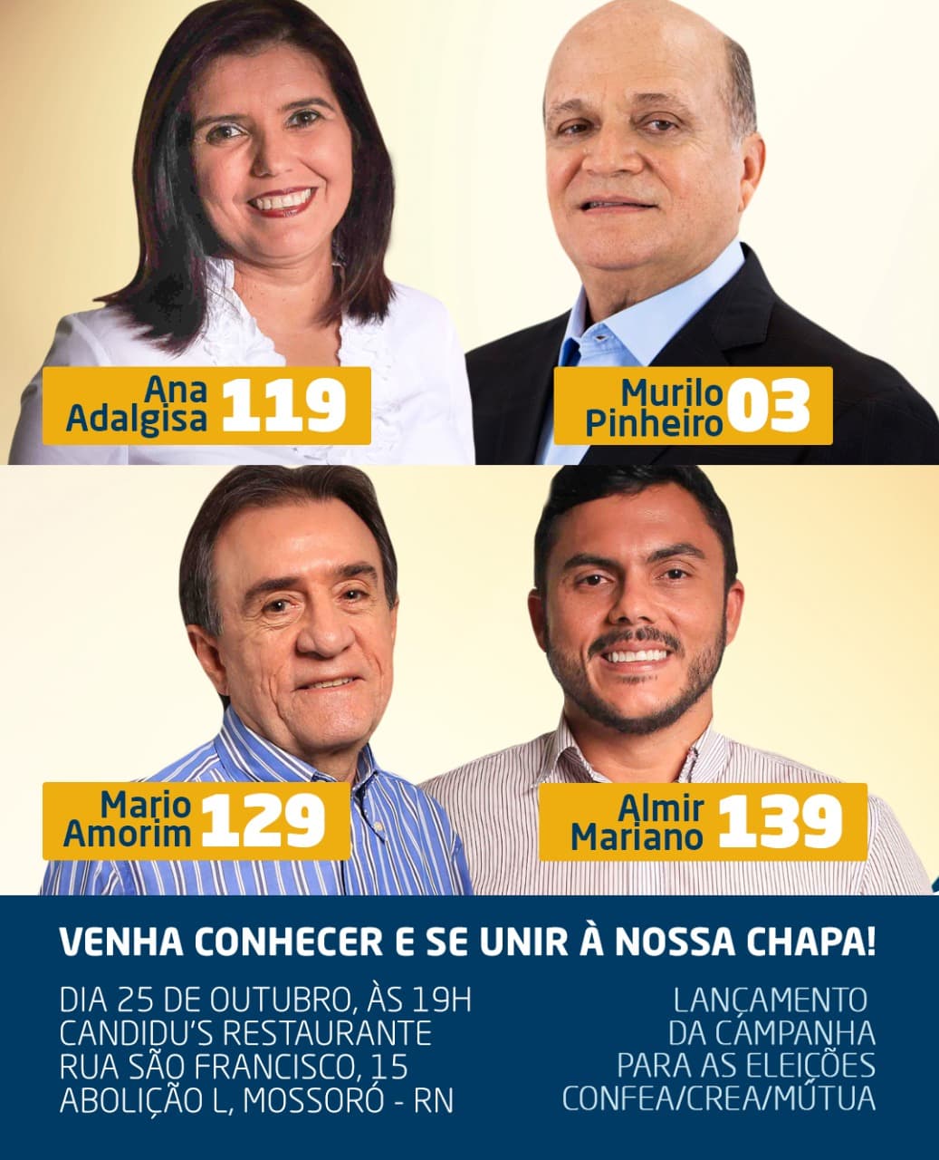 Candidata a presidente do CREA/RN, Ana Adalgisa, lança a candidatura em Mossoró nesta quarta