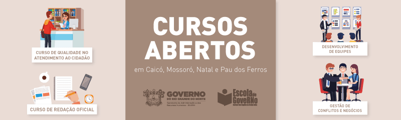 Cursos com inscrições abertas em Natal, Mossoró, Caicó e Pau dos Ferros