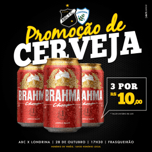 Com promoção de cerveja, ABC inicia venda de ingressos para jogo contra o Londrina neste sábado