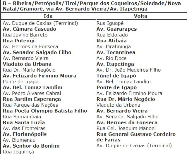 Linha corujão B muda de itinerário para atender moradores da Zona Norte; veja quadro, inclusive, com horários