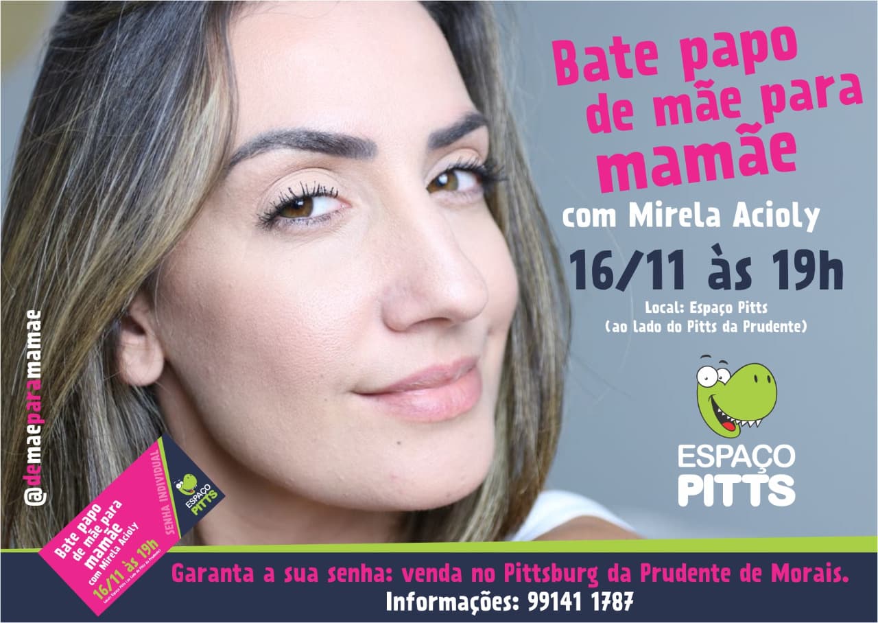 Espaço Pitts terá bate-papo sobre maternidade com a blogueira Mirela Acioly