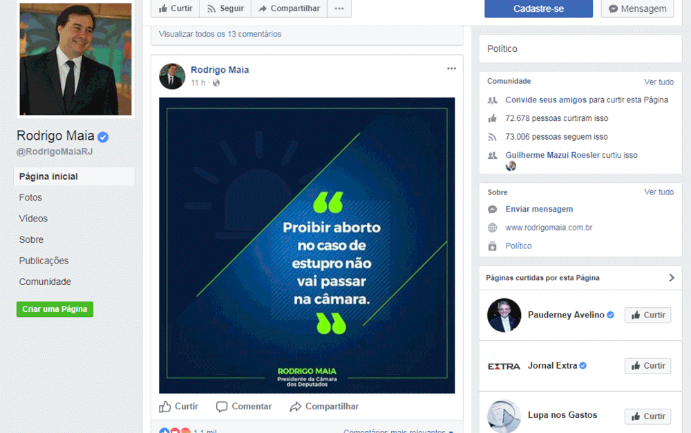 Maia diz que proibição de aborto em caso de estupro ‘não vai passar na Câmara'