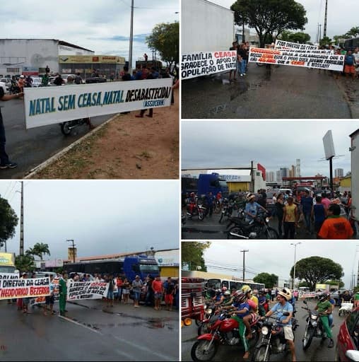 FOTOS: Permissionários da CEASA realizam protesto na Zona Sul de Natal contra venda do complexo