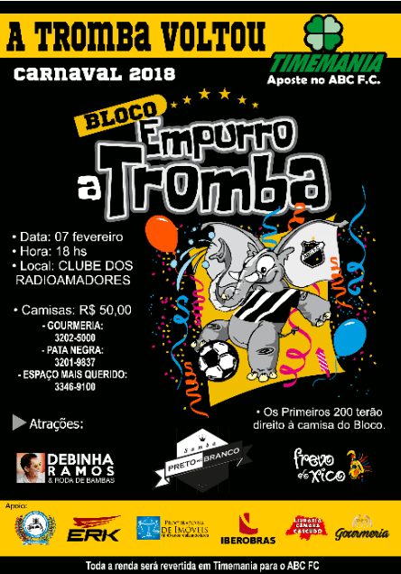 Bloco ‘Empurro a Tromba’ faz festa para promover a Timemania