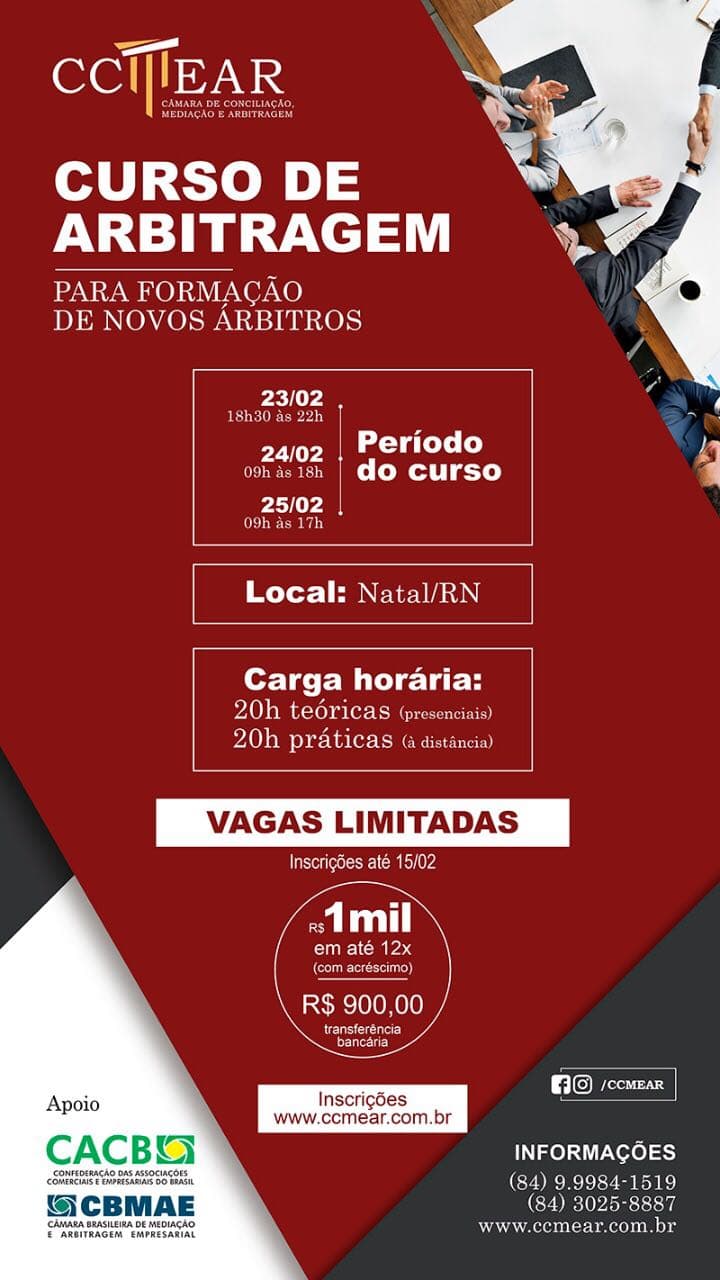Curso de Arbitragem é realizado em Natal pela CCMEAR