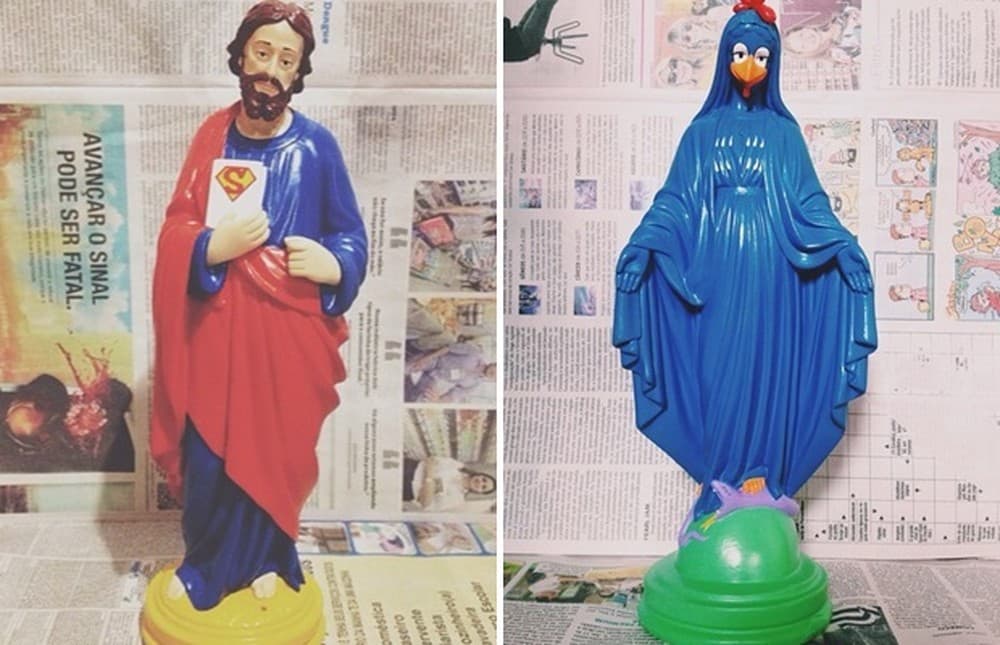 INSPIRADA NA "CULTURA POP". POLÊMICA - FOTOS: Justiça autoriza venda de imagens alteradas de santos pela web