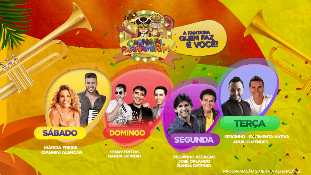 Confira programação completa do Carnaval 2018 em Parnamirim