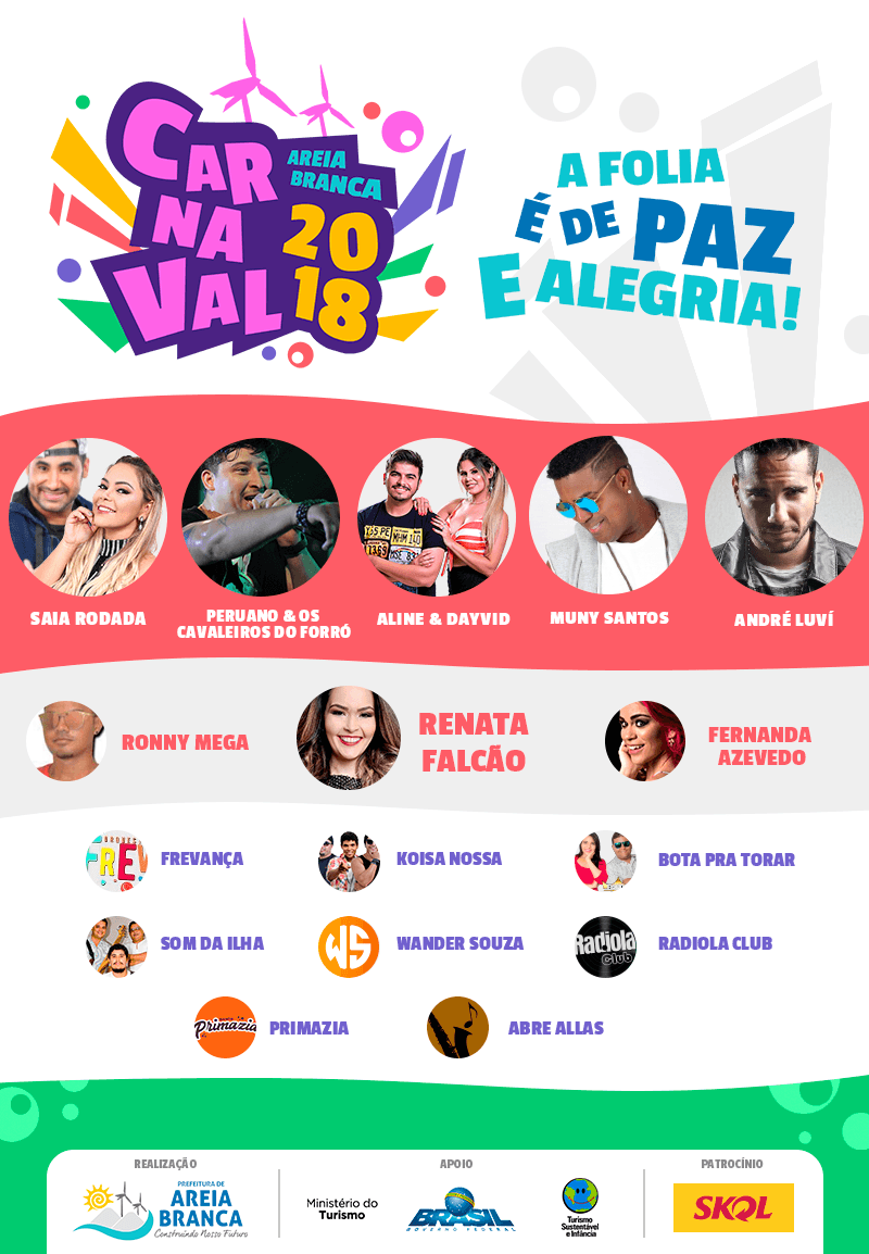 Prefeitura de Areia Branca lança programação oficial do Carnaval 2018; confira
