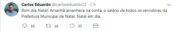 Prefeitura do Natal paga Folha de fevereiro de todos os servidores nesta quarta