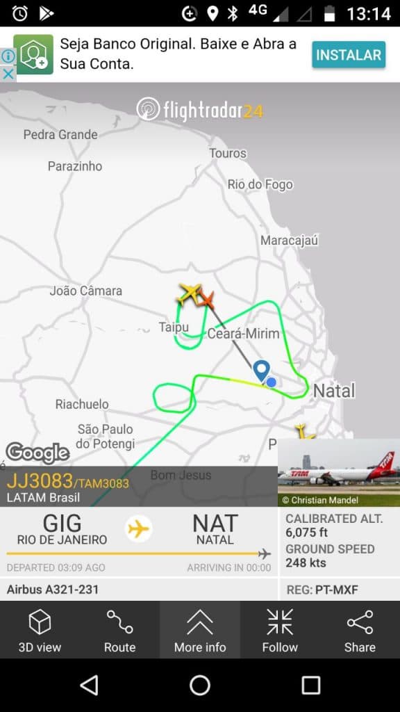 Mudança de rota, pouso em sentido contrário, arremeter: tempo louco sobre o RN obriga aeronaves a adotar medidas ortodoxas