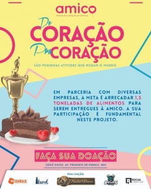 Campanha arrecada alimentos e itens de higiene para crianças da Amico