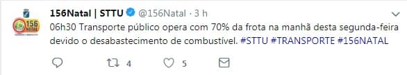Linhas de ônibus rodam nesta segunda em Natal e região com 70% da frota; no interior, até 60%