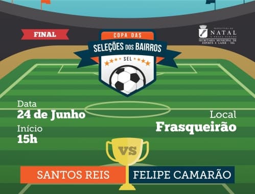 Final da Copa das Seleções de Bairro entre Santos Reis e Felipe Camarão ocorre neste domingo no Frasqueirão