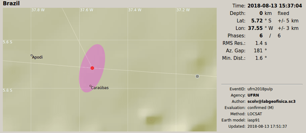 Tremor de terra é registrado na tarde desta segunda próximo a Caraúbas- RN