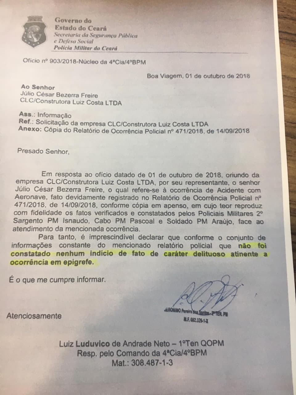 Construtora de Mossoró exibe BO's e desmente matéria de ‘IstoÉ' que relacionou aeronave a esquema de compra de votos comandado por Lula da cadeia