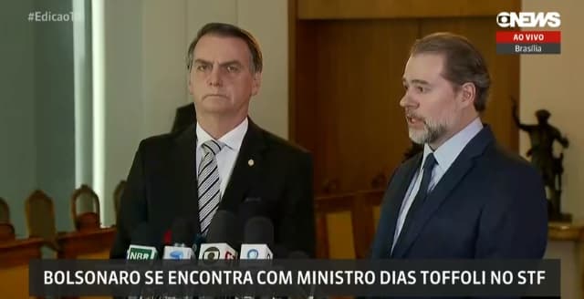 Bolsonaro diz que ‘muitas vezes' vai consultar Toffoli antes de tomar decisões