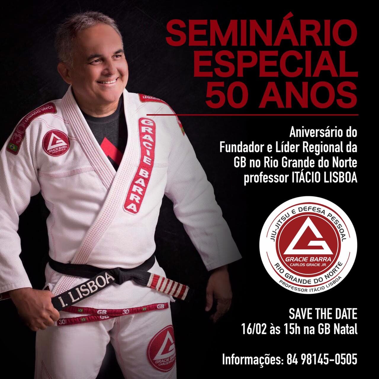 Seminário na Gracie Barra Natal celebra 50 anos de um dos nomes mais respeitados do jiu-jitsu no RN - com quase 30 anos de "arte suave"