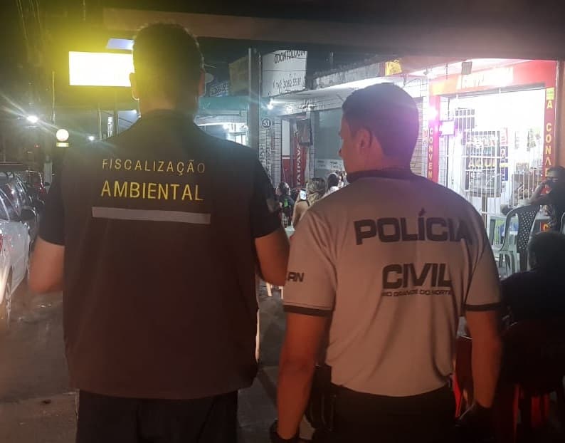 Polícia Civil e Semurb fiscalizam poluição sonora em bairros recordistas em denúncias na Zona Sul de Natal; conveniências 24h também na mira