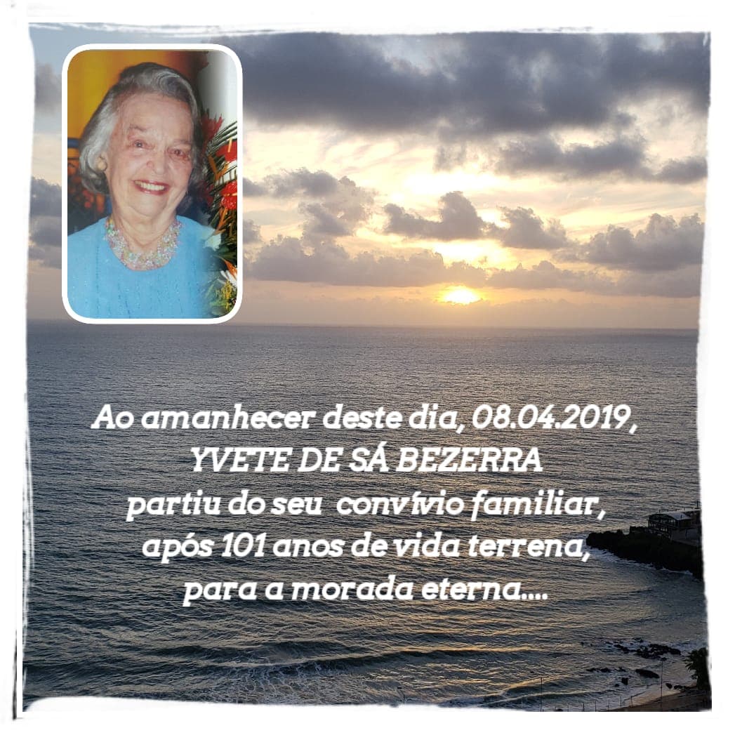 Yvete de Sá Bezerra, mãe da vereadora Professora Eleika, morre na madrugada desta segunda