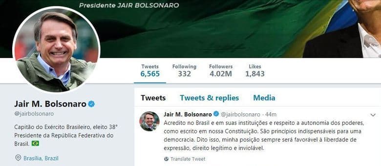 Entre Toffoli e a revista Crusoé, Bolsonaro defende liberdade de expressão