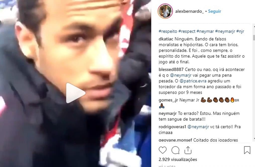 "Ninguém tem sangue de barata", diz Neymar após agressão