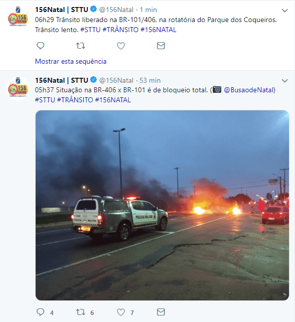 Trânsito Liberado na BR101/406 no Parque dos Coqueiros